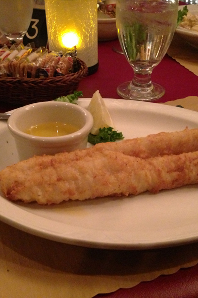 Generous portion of fish served up with butter